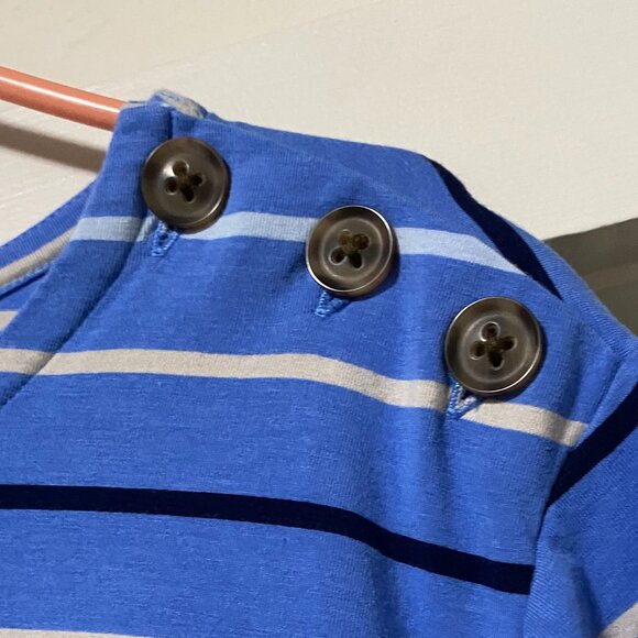 Lands' End short sleeve, ocean blue striped tunic w/3 buttons, size 3X - Picture 4 of 10